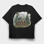 Cozy Forest Mist Home, Tricou Oversize Barbati (Unisex)