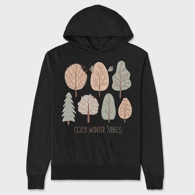 Cozy Winter Trees, Hanorac Oversize Barbati (Unisex)
