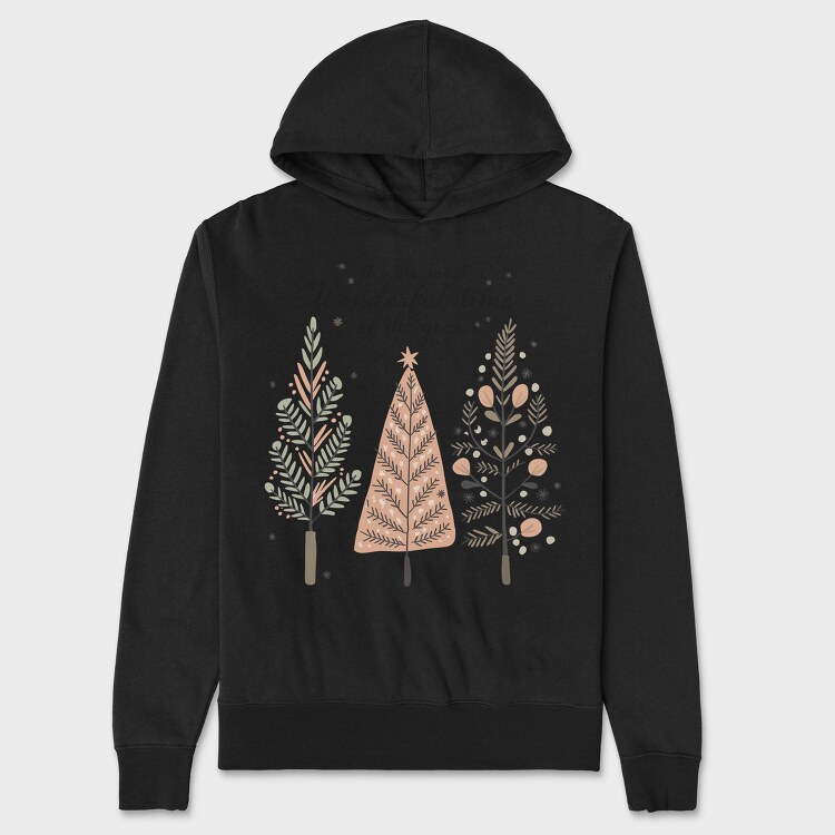 Cozy Xmas Trees Sublimation, Hanorac Oversize Barbati (Unisex)
