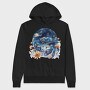Crab Floral Night, Hanorac Oversize Barbati (Unisex)