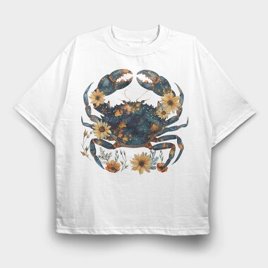 Crab Floral Nightmare, Tricou Oversize Barbati (Unisex)
