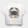 Crab Floral Nightmare, Tricou Oversize Barbati (Unisex)