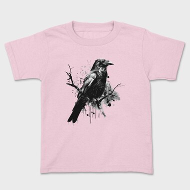 Crow Silhouette Branches, Tricou Copii