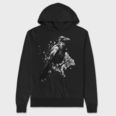 Crow Silhouette Branches, Hanorac Oversize Barbati (Unisex)