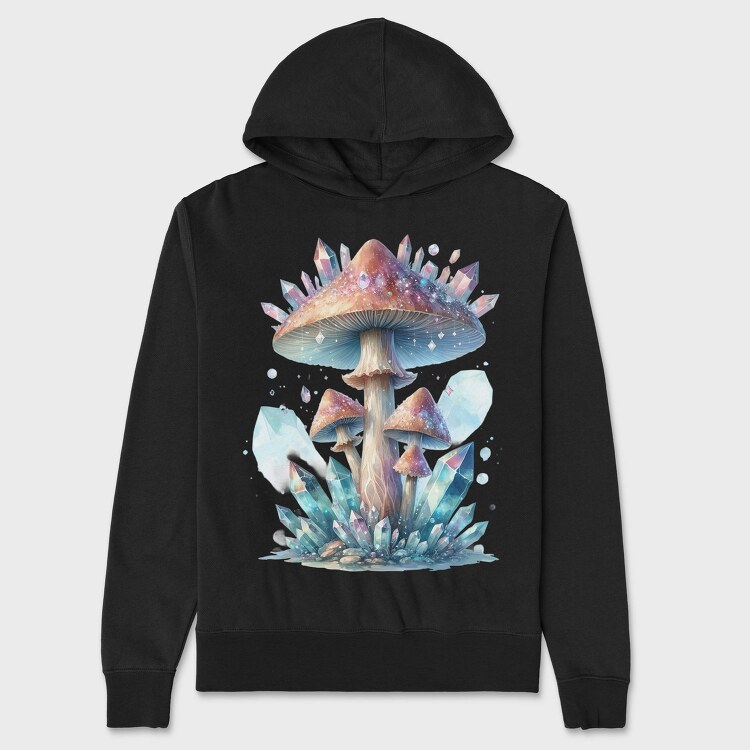 Crystal Mushroom Glow, Hanorac Oversize Barbati (Unisex)