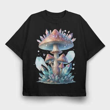 Crystal Mushroom Glow, Tricou Oversize Barbati (Unisex)