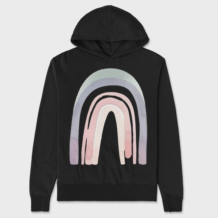 Cute Clipart Rainbow, Hanorac Oversize Barbati (Unisex)