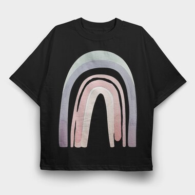 Cute Clipart Rainbow, Tricou Oversize Barbati (Unisex)