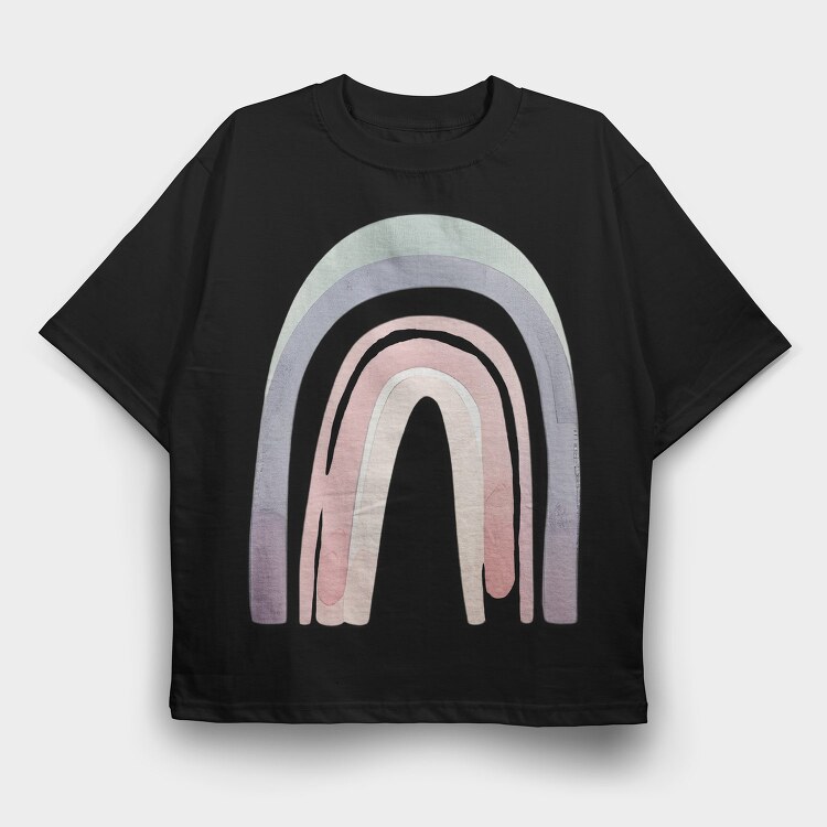 Cute Clipart Rainbow, Tricou Oversize Barbati (Unisex)