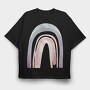 Cute Clipart Rainbow, Tricou Oversize Barbati (Unisex)
