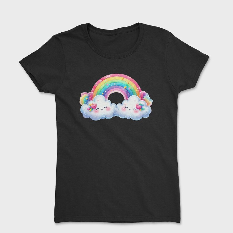 Cute Rainbow Clouds, Tricou Femei