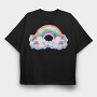 Cute Rainbow Clouds, Tricou Oversize Barbati (Unisex)