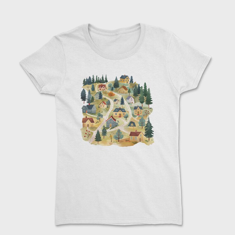 Cute Scandinavian Village, Tricou Femei