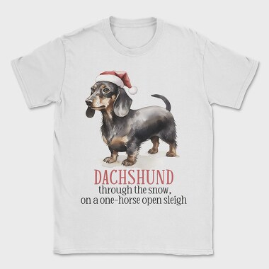 Dachshund Christmas Hat, Tricou Barbati (Unisex)