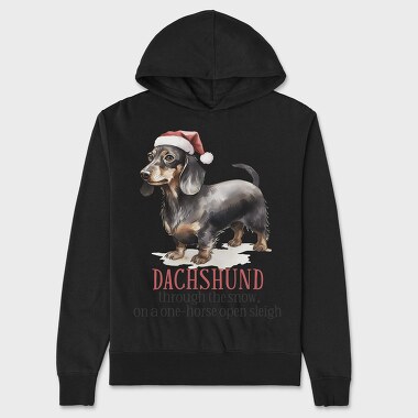 Dachshund Christmas Hat, Hanorac Oversize Barbati (Unisex)