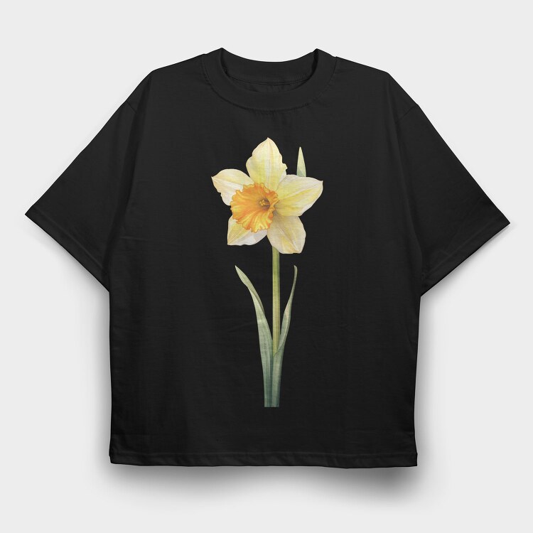 Daffodil Flower 01, Tricou Oversize Barbati (Unisex)