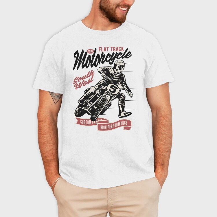 Flat Track Rider, Tricou Barbati (Unisex)