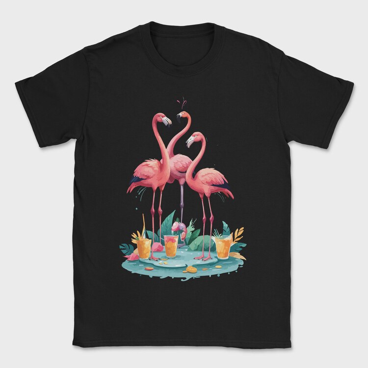 Three Flamingos, Tricou Barbati (Unisex)