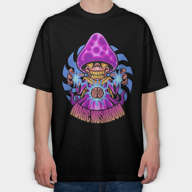 Magic Mushroom Brain Blast, Tricou Oversize Barbati (Unisex)