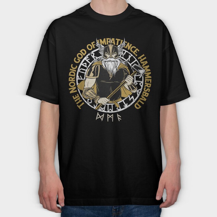The Nordic God Viking, Tricou Oversize Barbati (Unisex)