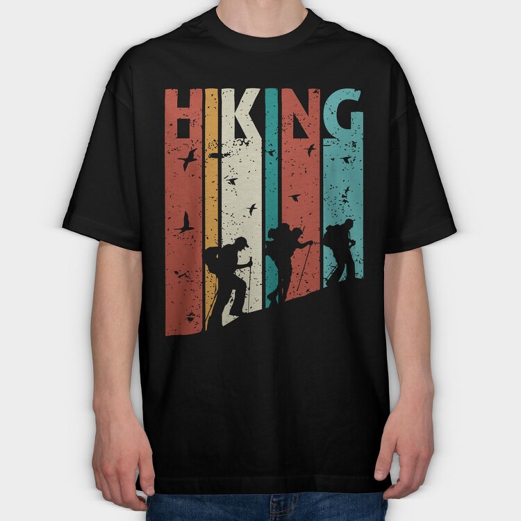 Hiking Retro Vibes, Tricou Oversize Barbati (Unisex)