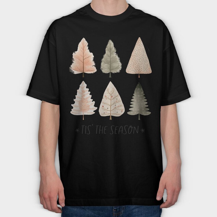 Cozy Hygge Trees, Tricou Oversize Barbati (Unisex)