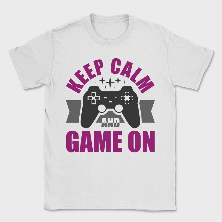 Keep Calm Game On, Tricou Barbati (Unisex)