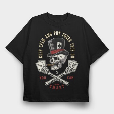 Keep Calm Play Smart, Tricou Oversize Barbati (Unisex)