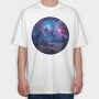 Cosmic Mountain Night, Tricou Oversize Barbati (Unisex)