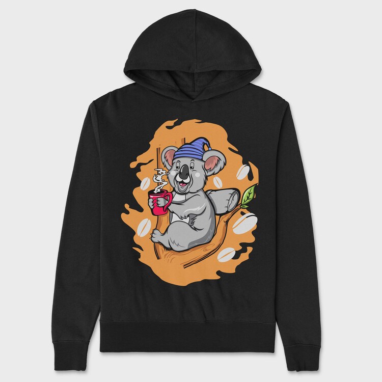 Koala Coffee Break, Hanorac Oversize Barbati (Unisex)