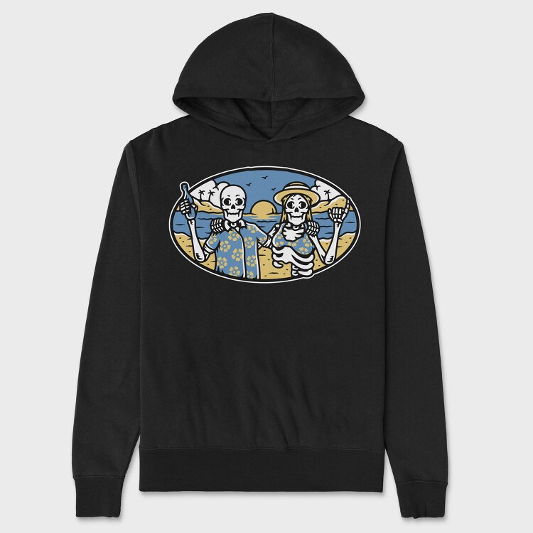 Skeletons Beach Party, Hanorac Oversize Barbati (Unisex)