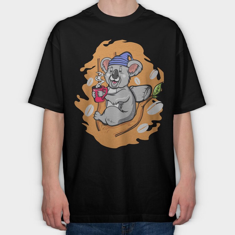 Koala Coffee Break, Tricou Oversize Barbati (Unisex)