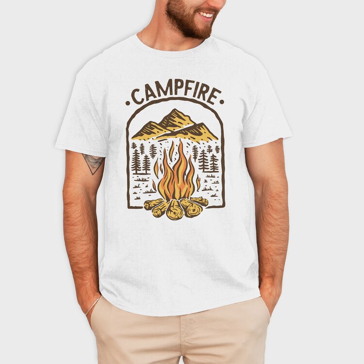 Campfire Mountain Adventure, Tricou Barbati (Unisex)