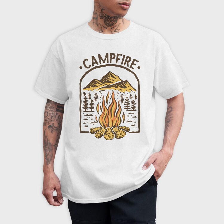 Campfire Mountain Adventure, Tricou Barbati (Unisex)