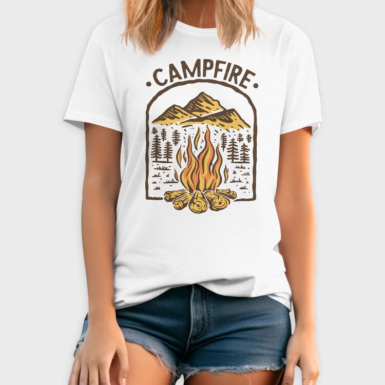 Campfire Mountain Adventure, Tricou Barbati (Unisex)
