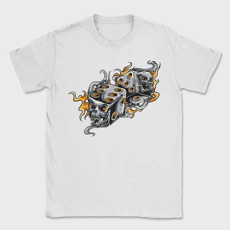 Skull Dice Flames, Tricou Barbati (Unisex)