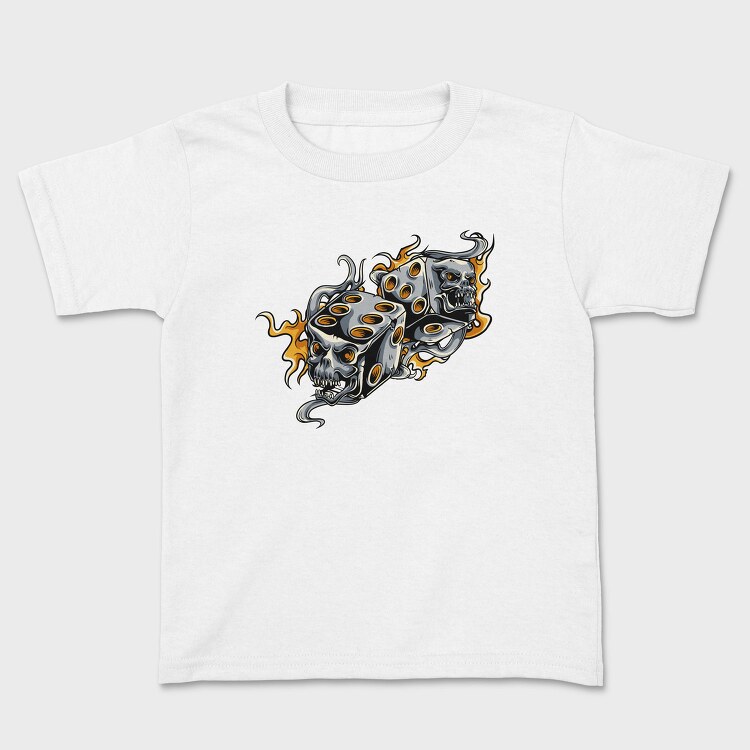 Skull Dice Flames, Tricou Copii