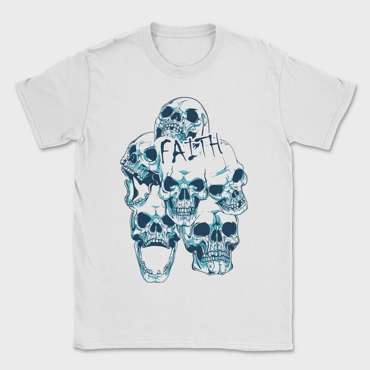 Skull Faith, Tricou Barbati (Unisex)