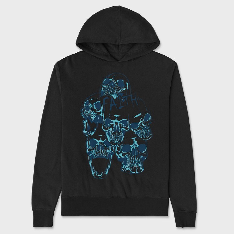 Skull Faith, Hanorac Oversize Barbati (Unisex)