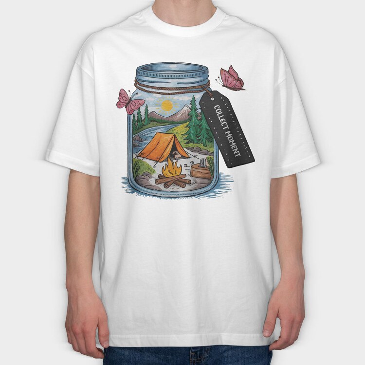 Collect Moment Mason Jar, Tricou Oversize Barbati (Unisex)