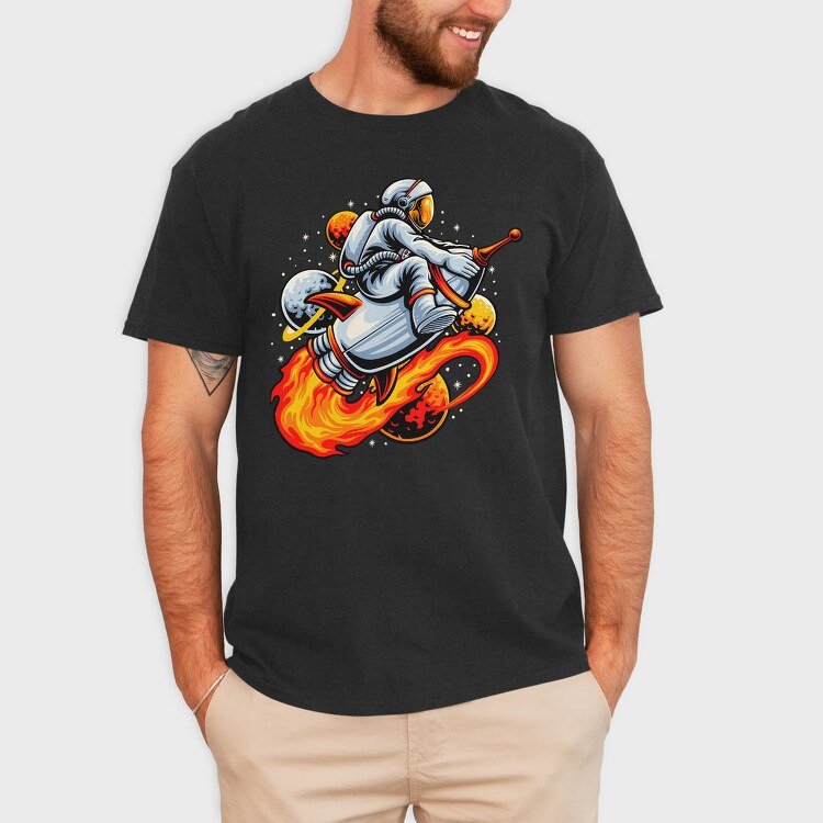 Space Rocket Rider 1, Tricou Barbati (Unisex)