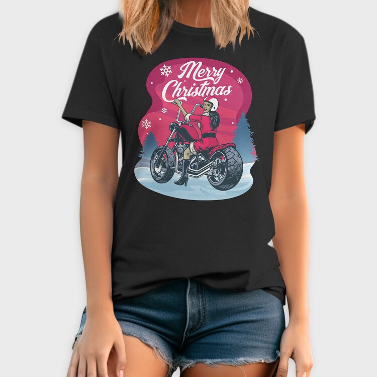 Merry Motorbike Santa, Tricou Barbati (Unisex)