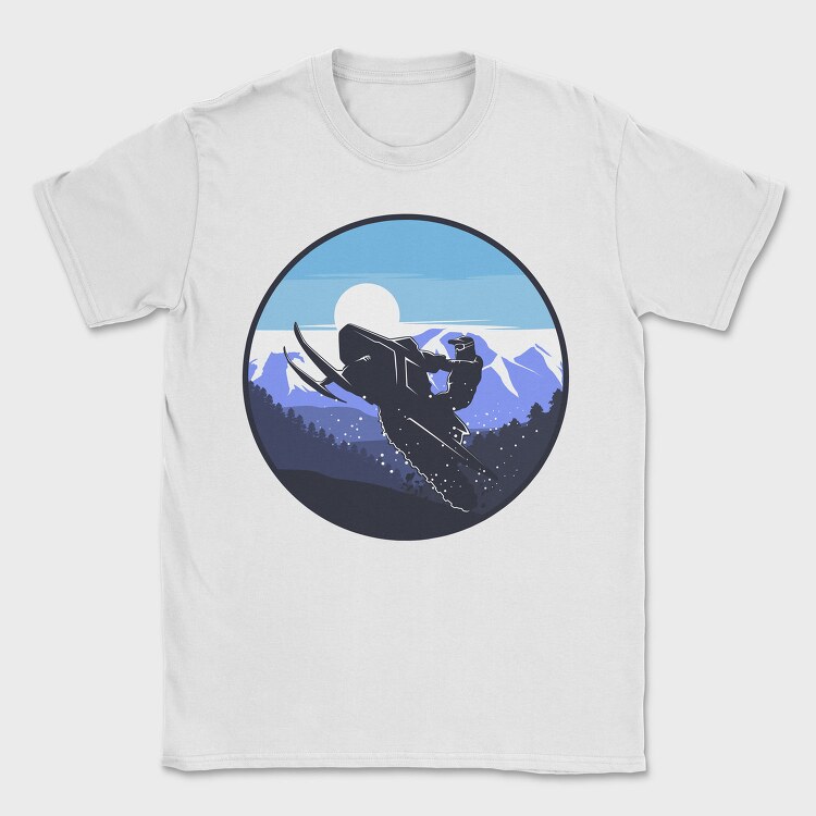 Snowboarders Moonrise, Tricou Barbati (Unisex)