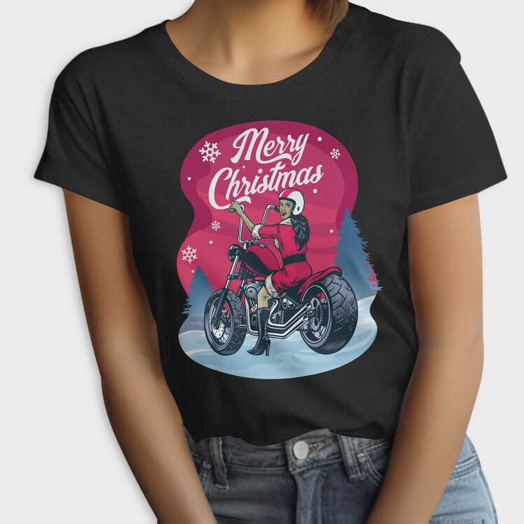 Merry Motorbike Santa, Tricou Femei